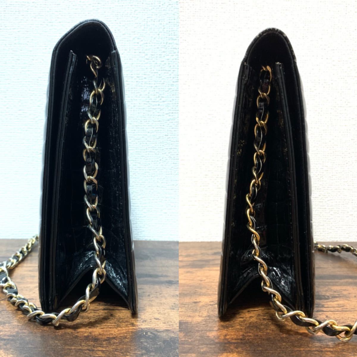CHANEL/シャネル ヴィンテージ クロコダイル チェーンショルダーバッグ 