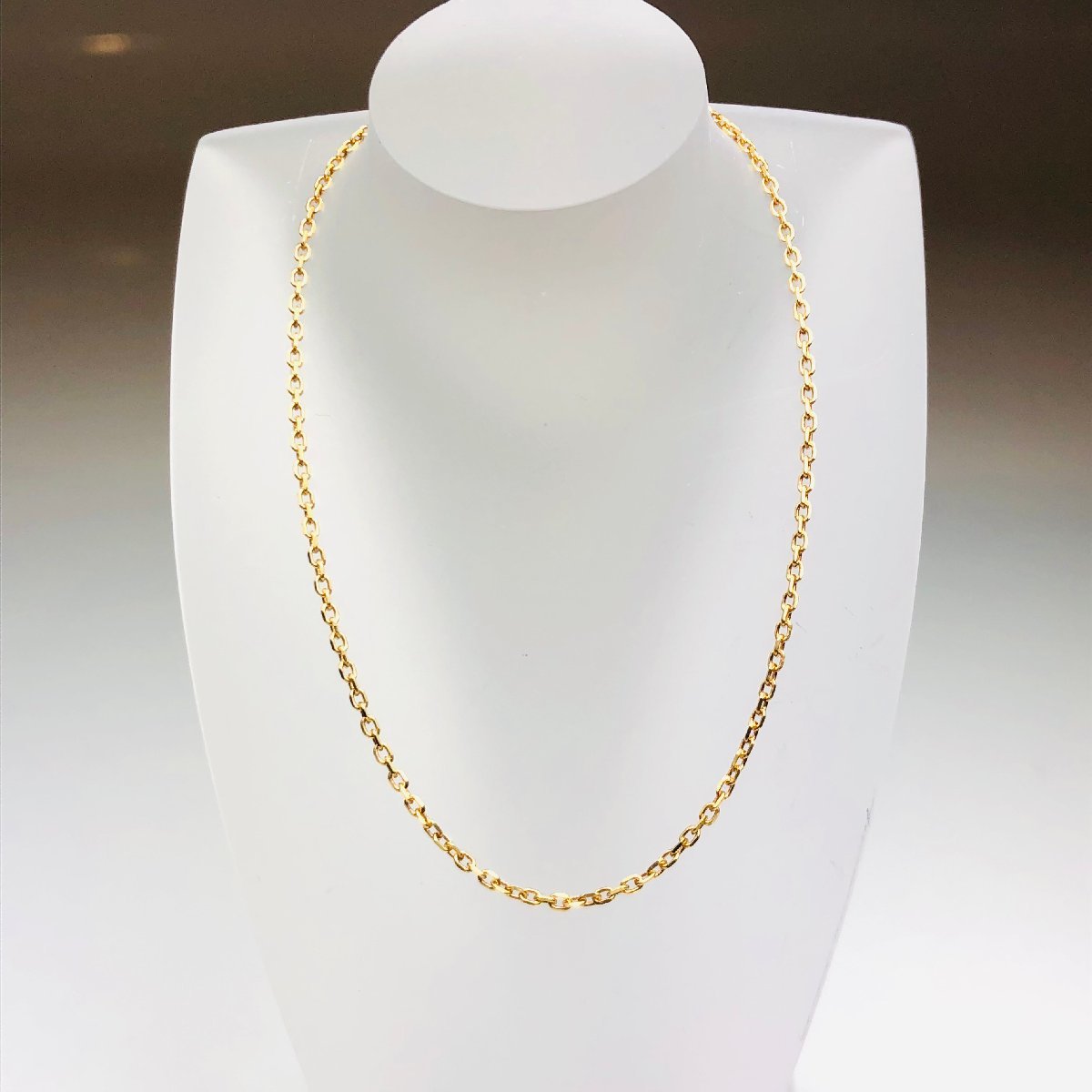 【77】K18 ネックレス アズキチェーン 丈夫 普段使い 全長40㎝ 2.1ｇ 