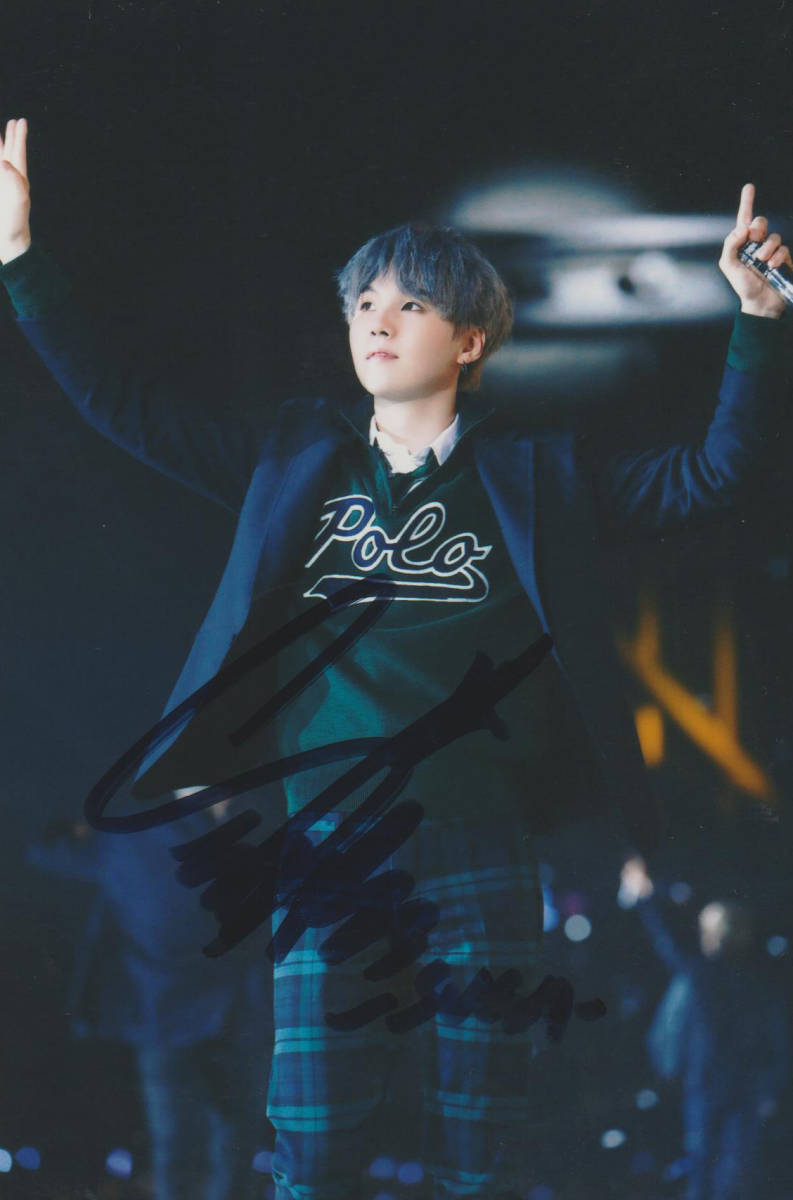 BTS 防弾少年団 シュガ SUGA 直筆 サイン写真 10cm*15cm 5(写真
