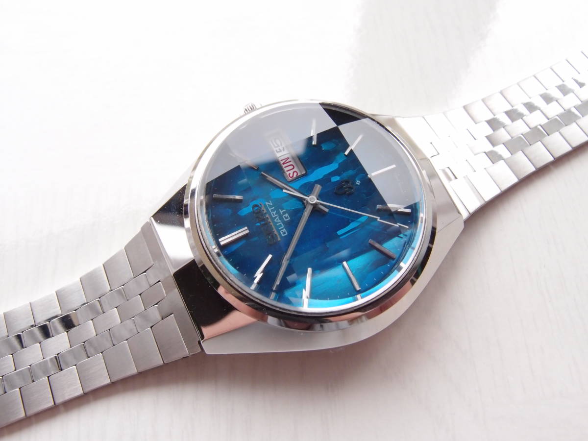 SEIKO 38クォーツ QT 3803-7020 モルフォ蝶ダイヤルような神秘的な色の 