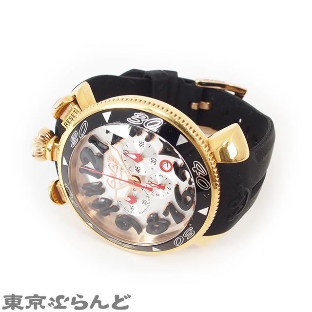 カガミラノ GaGa Milano クロノグラフ腕時計 ゴールド/ブラック GaGa