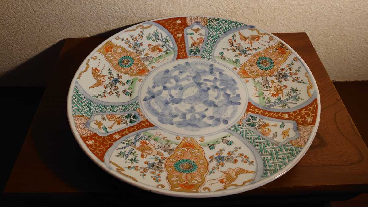 希少品】九谷焼 御絵皿 大皿 皇太后陛下御麗筆 雛之図 良子女王御銘記