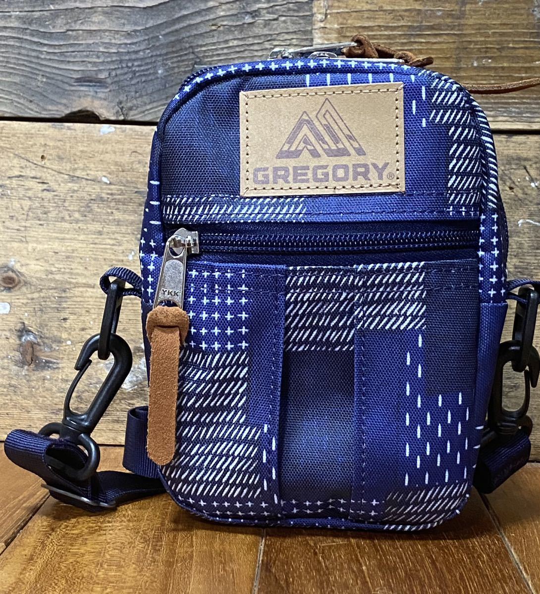美品】 GREGORY クイックポケット S インディゴパッチワーク 
