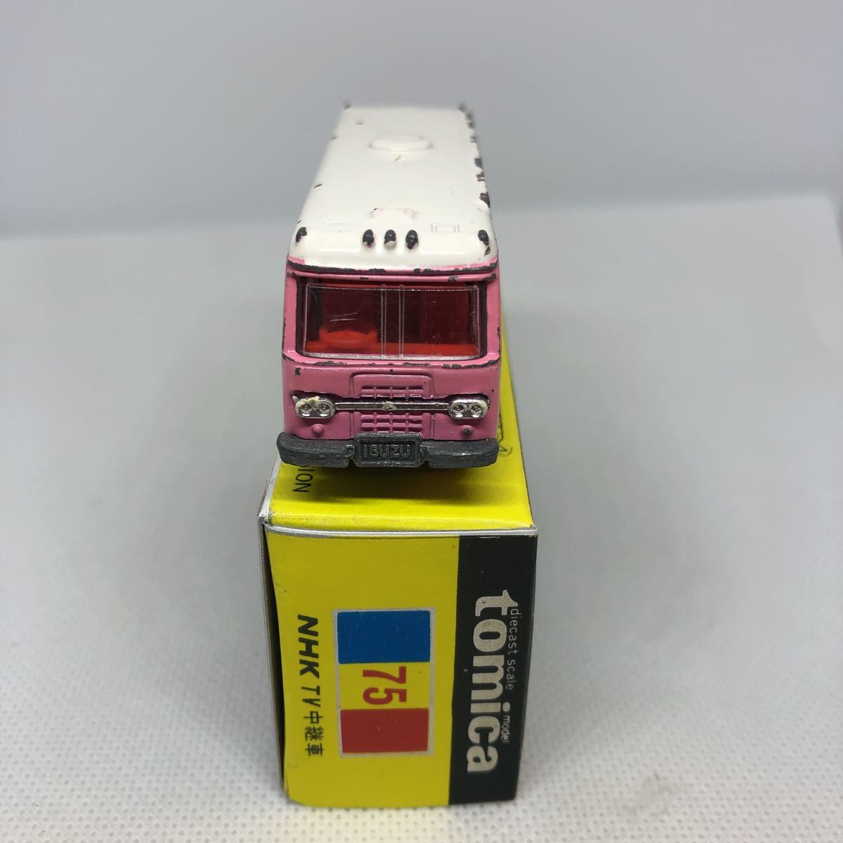 トミカ 日本製 黒箱 75 NHK TV 中継車 当時物 絶版(商用車、公用車