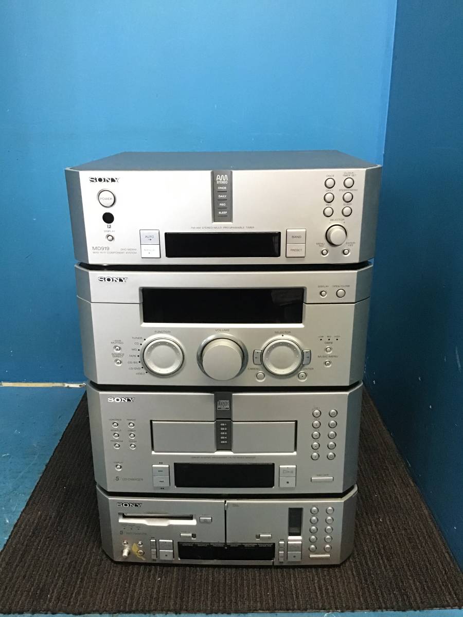 ★岐阜発　△SONY /ソニー/システムコンポ/ST-MS919/TA-MS919 /MDS-MS919/CDP-MS919/SS-MD919/ペアスピーカー/傷有り/ジャンク品　R4.6/18 ソニー システムコンポ - MDS ST-MS919&frasl;TA-MS919&frasl;MDS-MS919&frasl;CDP-MS919&frasl;SS-MD919ペア 「sony+md919」の落札相場・落札価格