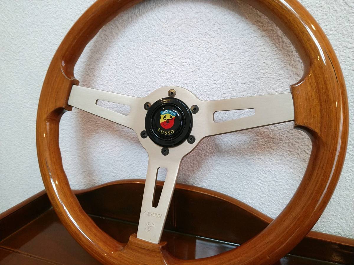 訳あり格安！レア♪「ABARTH」アバルト/3スポークウッドステアリング