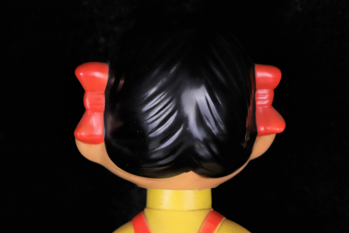 70～80年代 希少品】 不二家 ペコちゃん 首振り人形 約30cm ソフビ人形 