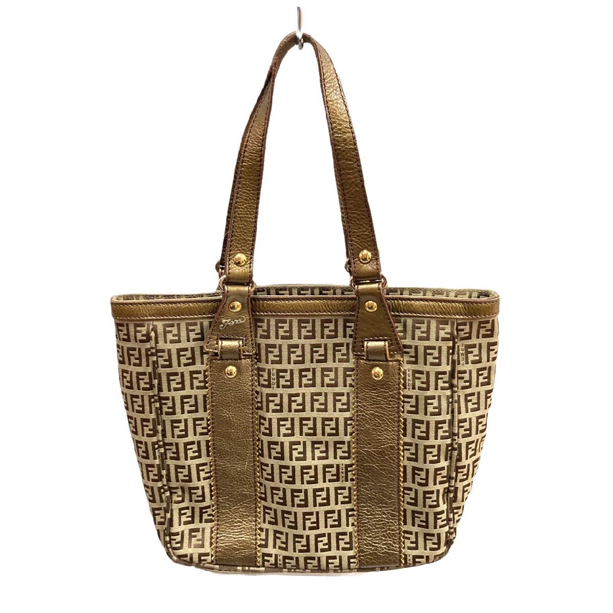 FENDI フェンディ ショルダートートバッグ ズッキーノ FF柄 キャンバス 