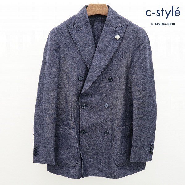 大得価，セール B018b LARDINI ラルディーニ デニム調ジャケット size44 インディゴ ブートニエール付 イタリア製 本切羽 | アウター R(Mサイズ)｜売買されたオークション情報、yahooの商品情報をアーカイブ公開 - ジャンパー、ブルゾン一般