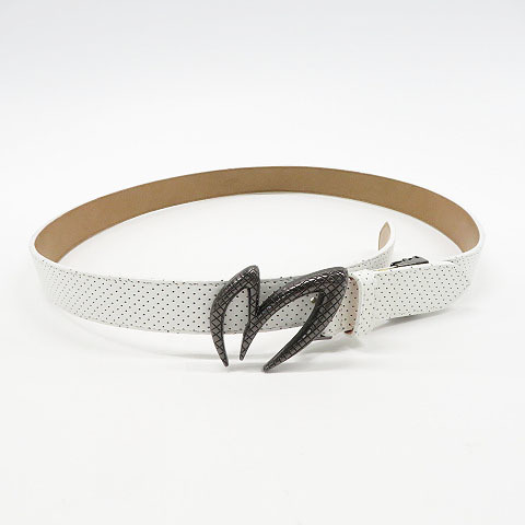 【即決】MASTER BUNNY EDITION マスターバニーエディション パンチングレザーベルト ホワイト系 [240001703862] ゴルフウェア メンズ