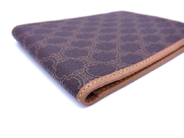 1円 □美品□ CELINE セリーヌ マカダム柄 PVC×レザー 二つ折り 財布 