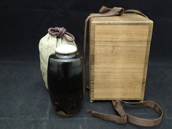 j11☆送料無料!! 時代茶道具 瀬戸 茶入 箱付 検) 茶道具 (60) 茶道具 古