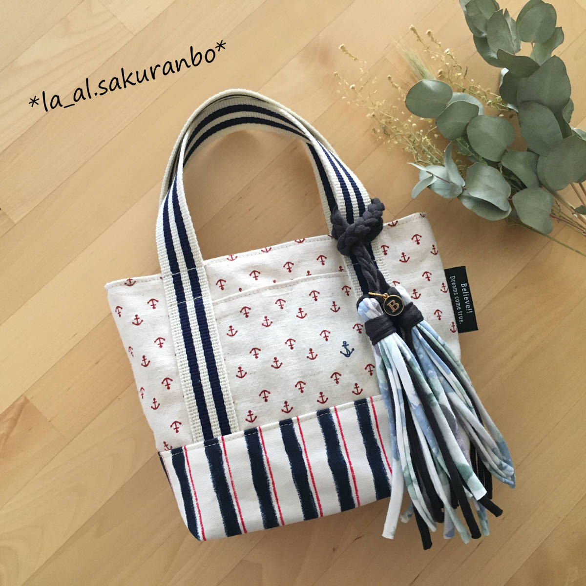 ◎ハンドメイド◎お散歩トートバッグ ミニトートバッグ ズパゲッティ 