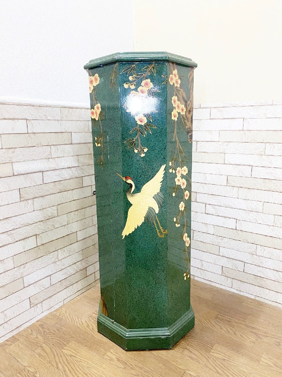 逸品/中国美術 花鳥文様図 8杯抽斗 八角型 チェスト/箪笥/引き出し