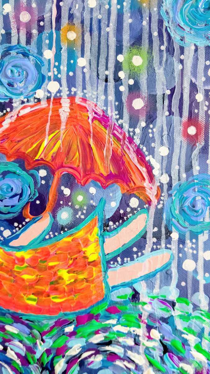 新藤淑子【君といつまでも】1点物。真作。原画。絵画。直筆サイン 
