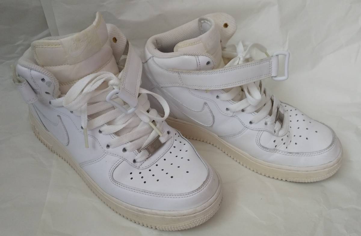 NIKE AIR FORCE 1 MID 07／ナイキ エア フォース １ MID 07／white/white／AF1／315123-111／2013年製／24.5ｃｍ／匿名配送料無料