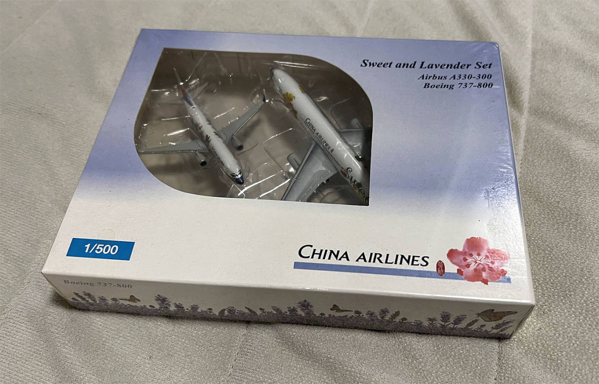 ヘルパ herpa 516747 A330-300 B737-800 チャイナエアライン スイーツ＆ラベンダーセット 1/500