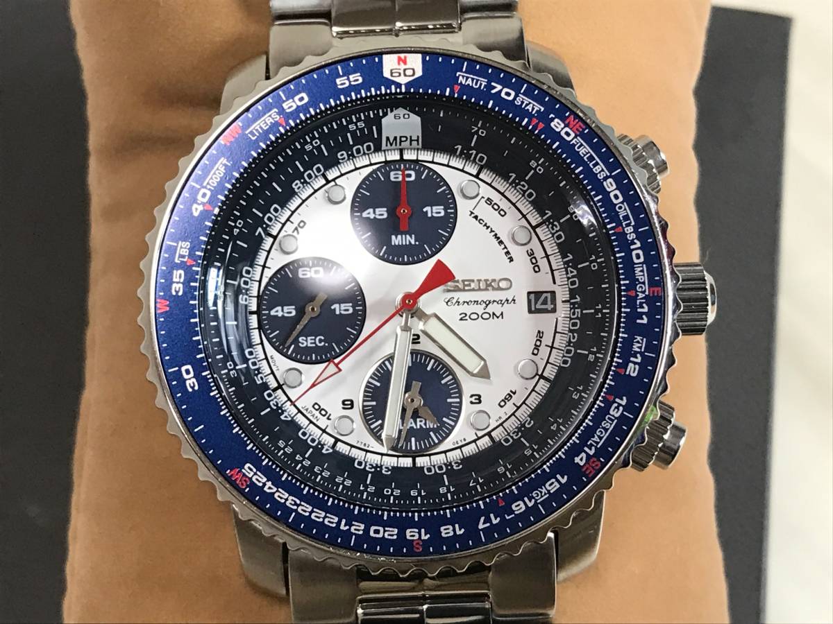 SEIKO SCJC021 7T62-0EB0 パイロット クロノグラフ 稼動品(セイコー 