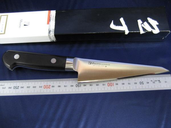 新品☆MISONOモリブデン鋼口金付骨スキ角型包丁☆ミソノ145mm モリブデン