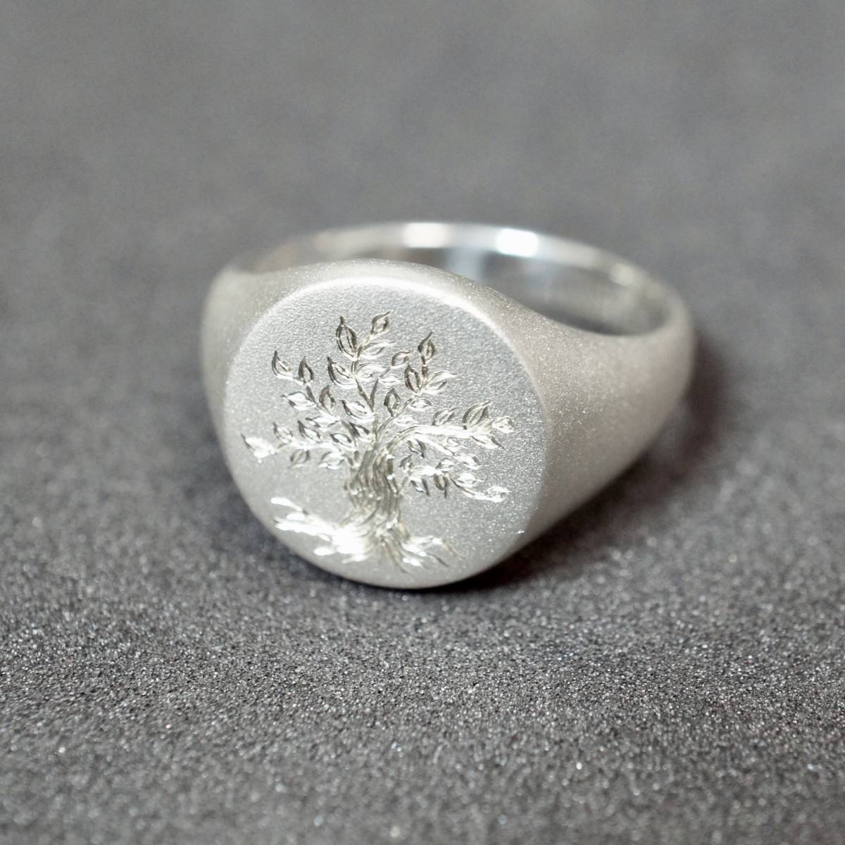 ○未使用【SILVER シグネットリング】18号 シグネット 印台 指輪 