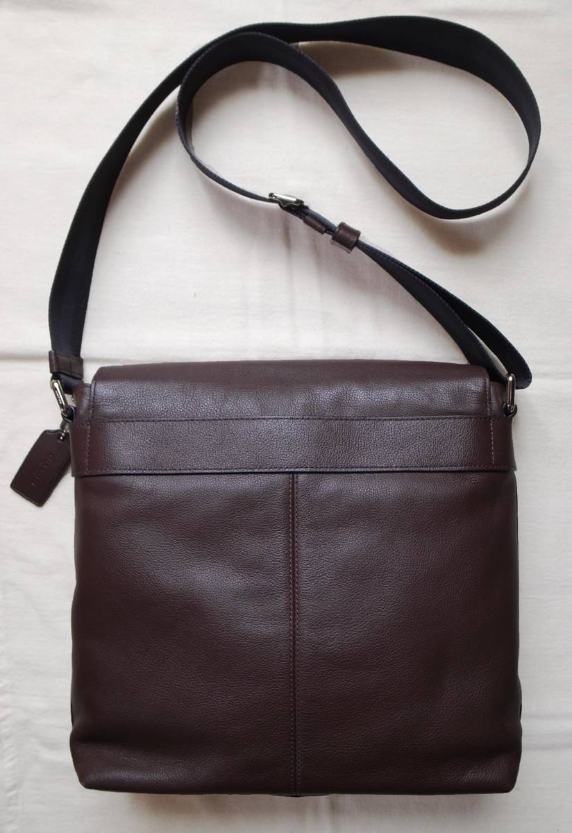 COACH コーチ フラップ付き レザーショルダーバッグ F72362 ダーク