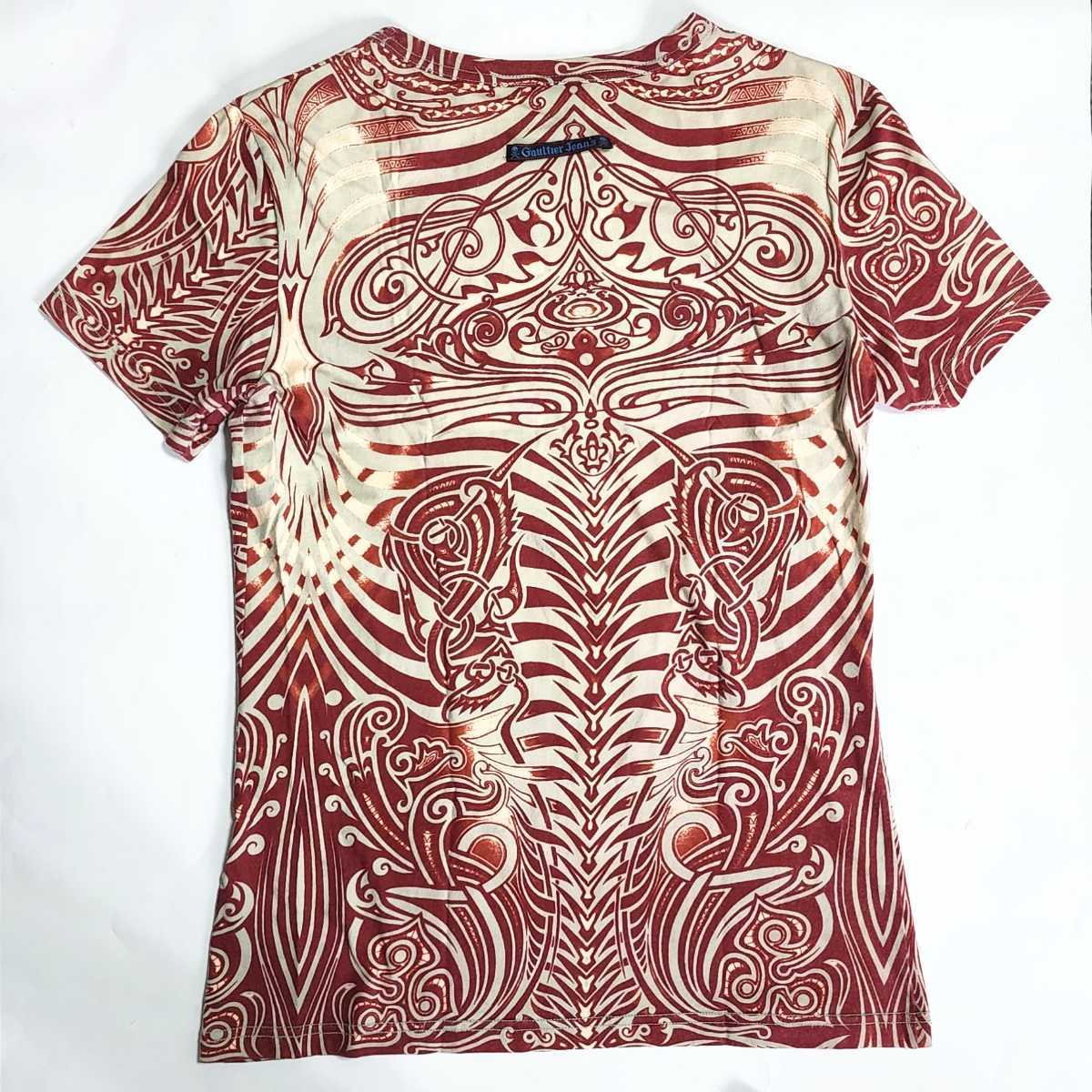 1996ss jean paul gaultier CYBERBABA TRIBAL BONE TATTOO SHIRT TOP 