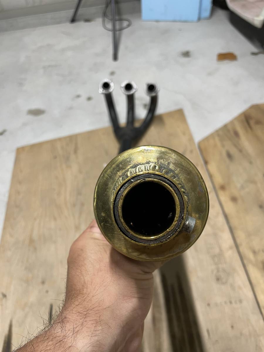 GT380マフラー 真鍮加工マフラー スガヤ ハットリ管 gs cbx サンパチ