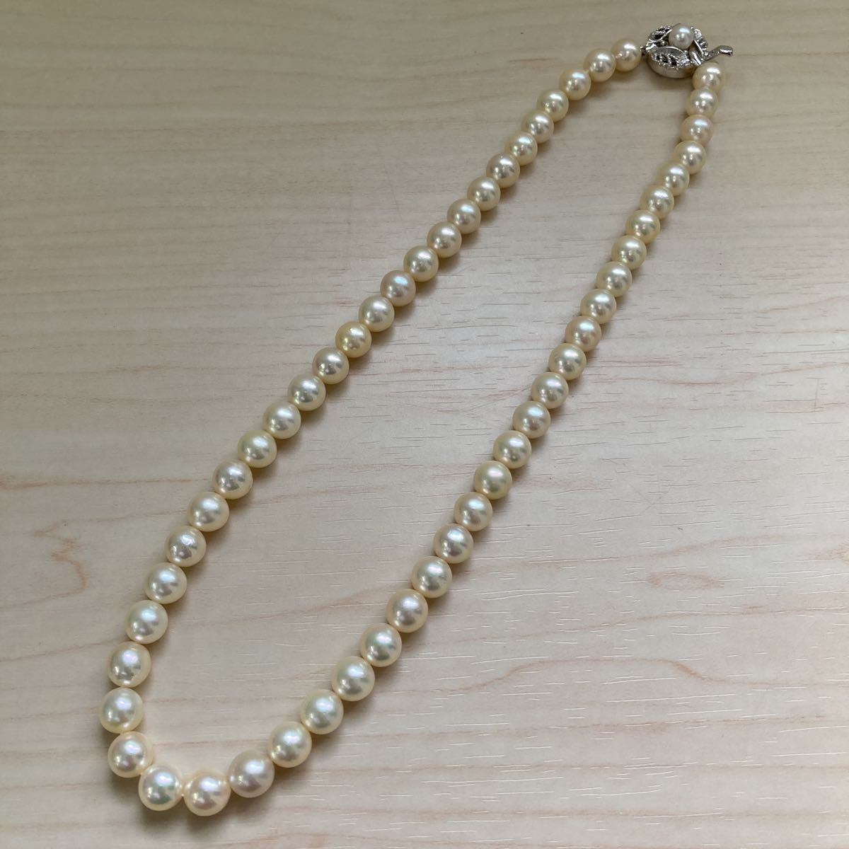 ネックレス パール アコヤ本真珠 40cm シルバー金具 あこや 7mm~7.5mm 