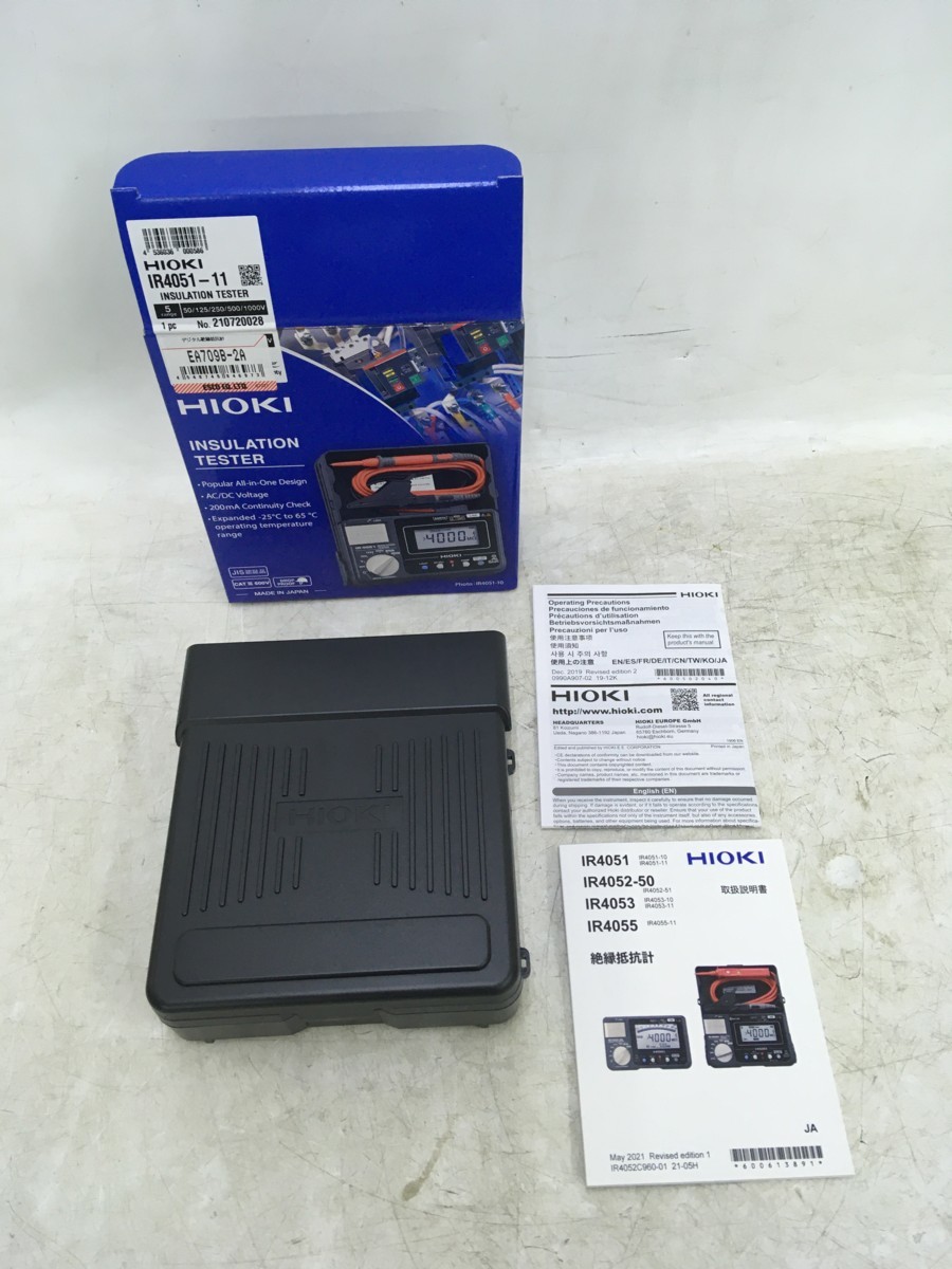 【未使用品】HIOKI　日置電機　5レンジデジタル絶縁抵抗計(スイッチ付リード9788-01付)　IR4051-11　外箱付　/　ITJ6Z477LB8U　SC