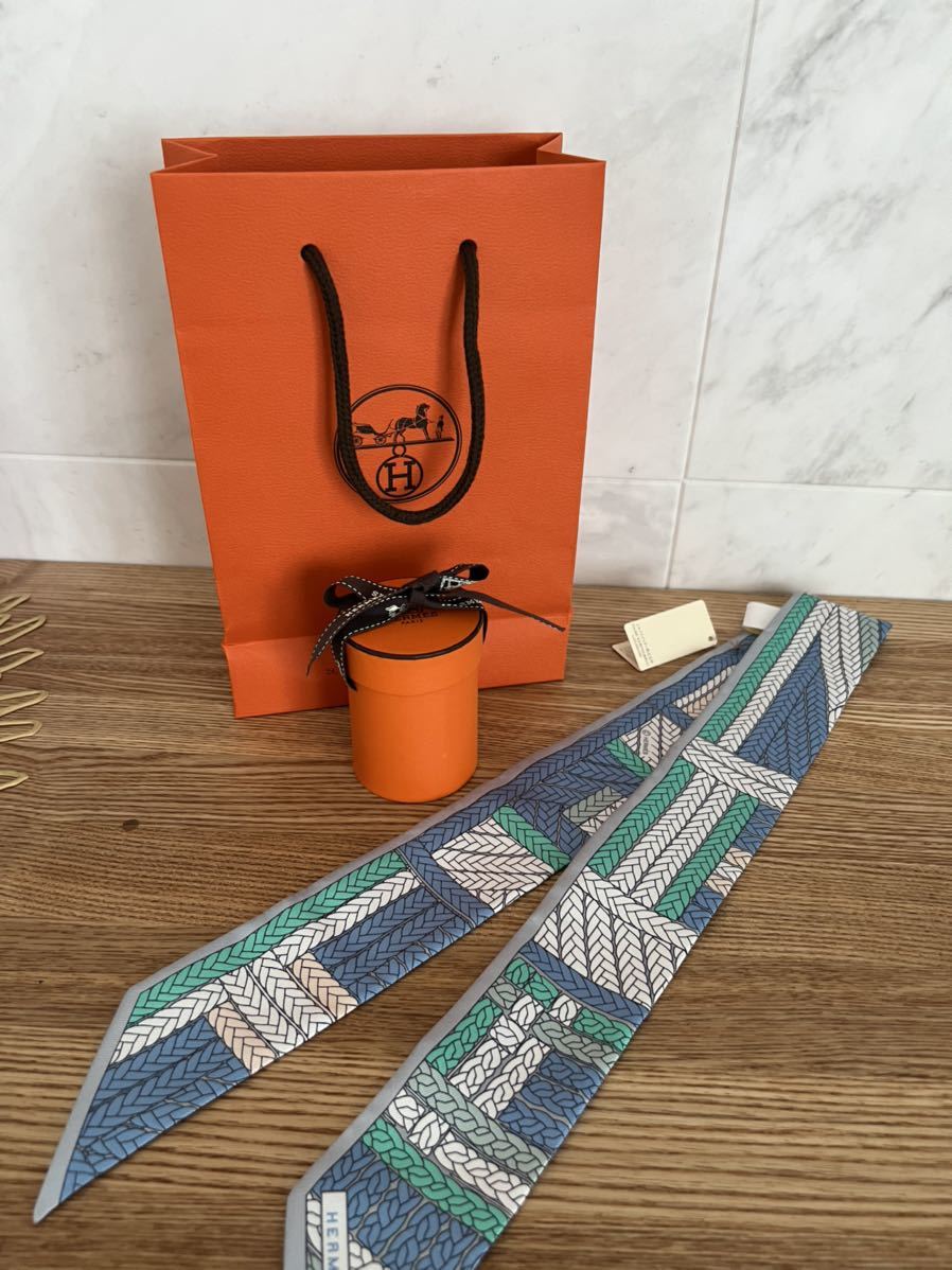 エルメス ツイリースカーフ トレスH Tresses H HERMES シルクツイル 