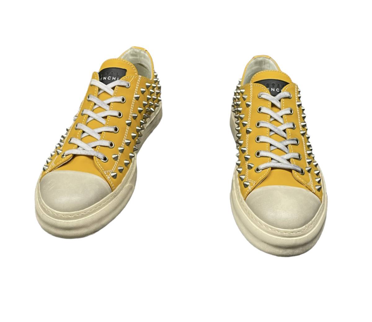 1円スタート! 新品 ■ METAL GIENCHI JEAN MICHAEL スパイク スニーカー スタッズ シューズ メタルジエンチ ■ YELLOW 42