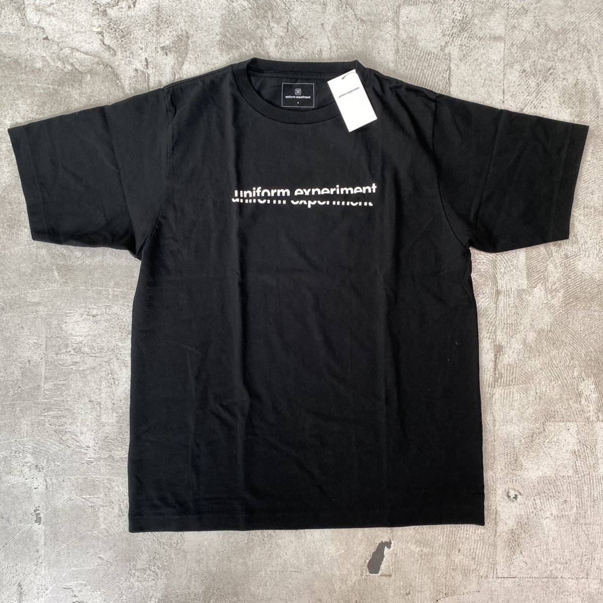 21aw 新品 uniform experiment ユニフォームエクスペリメント UE SLASH GRAPHIC WIDE TEE スラッシュ ロゴ Tシャツ UE-212048 BLACK size 4