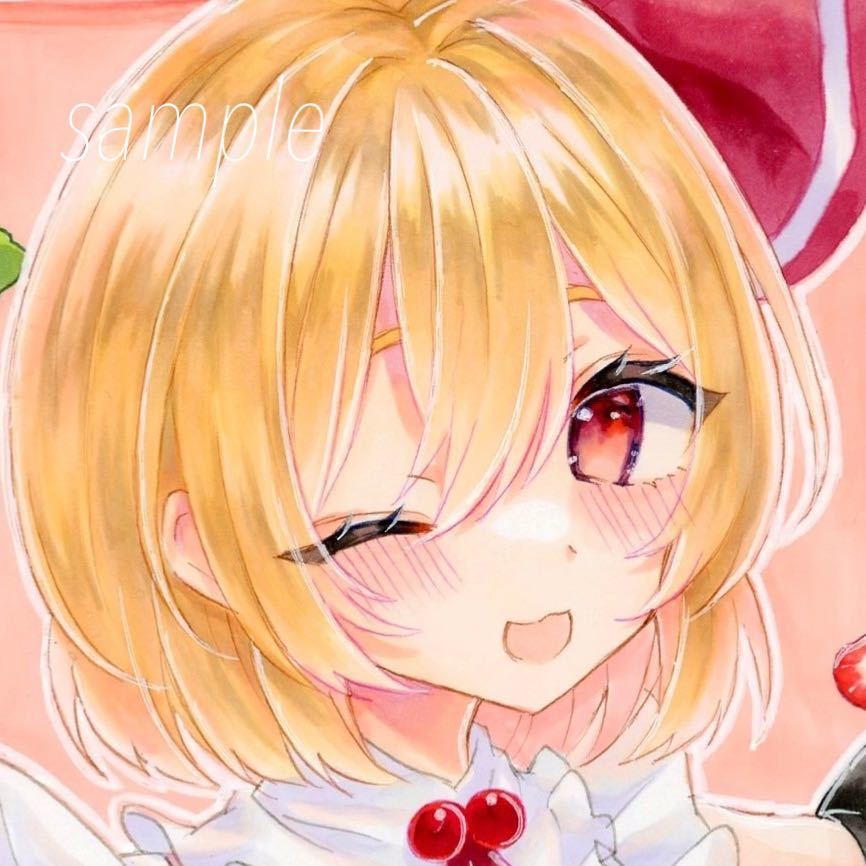 送料無料，新品 手描き イラスト 大妖精 東方Project モノクロ 同人 色紙
