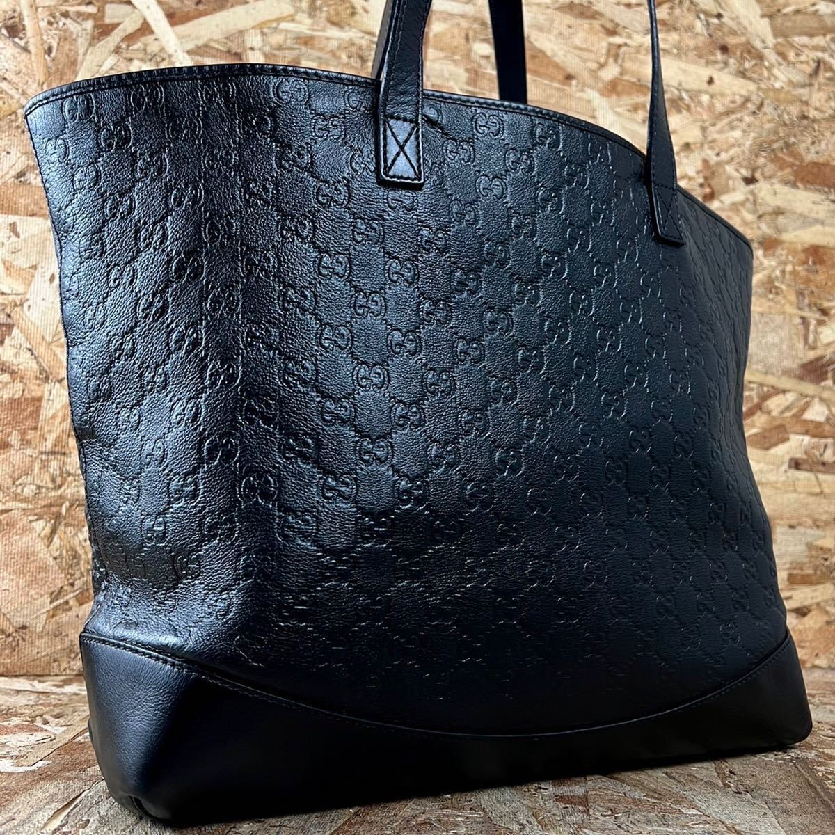 GUCCI バンブー 大容量 黒 ナイロン×レザー マザーバッグ 美品✨GUCCI