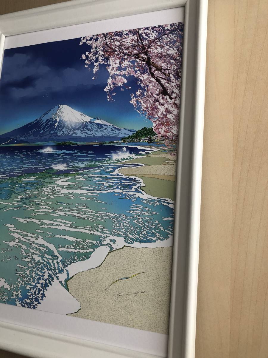 鈴木英人 | : 鈴木英人の作品 《湖畔の桜富士》 アート ポスター