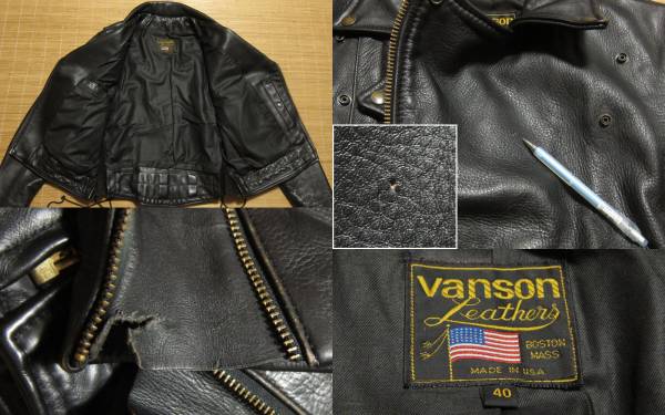 お宝級 VANSON CHP TALONジップ 値下VANSON バンソン CHP ダブルライダースジャケット 40 タロン