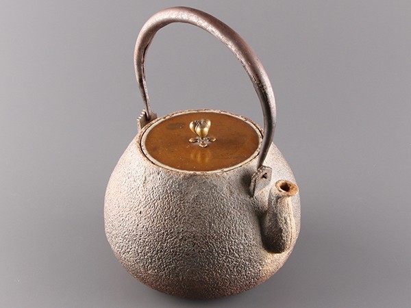A549 鉄瓶 【精金堂】 七宝文湯沸 煎茶道具 重量1388g 1200ml A549