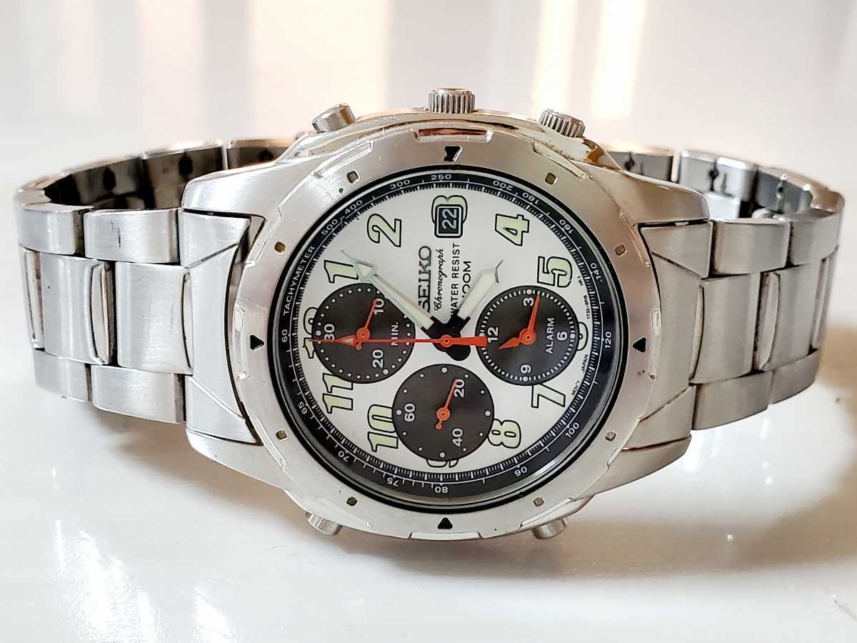 SEIKO セイコー chronograph メンズクロノグラフ 7T32-6M30 純正ブレス 