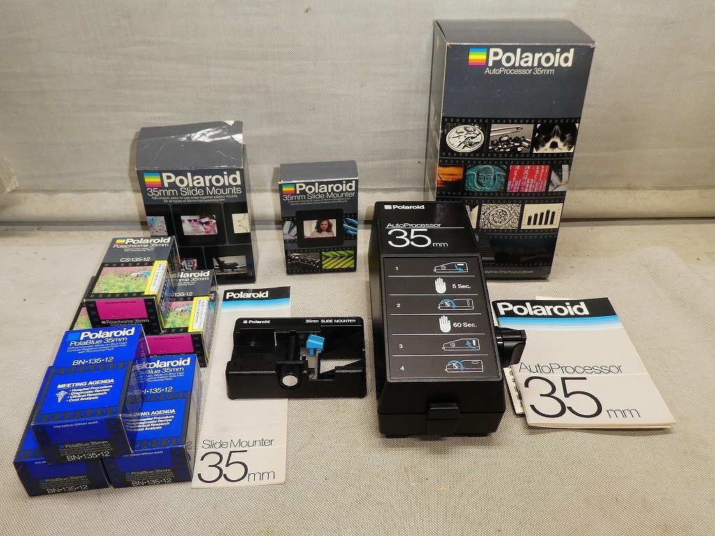 ●ポラロイド Polaroid スライドフィルム6本 オートプロセッサー 35㎜ スライドマウント インスタントブルースライド ポラブルーBN●