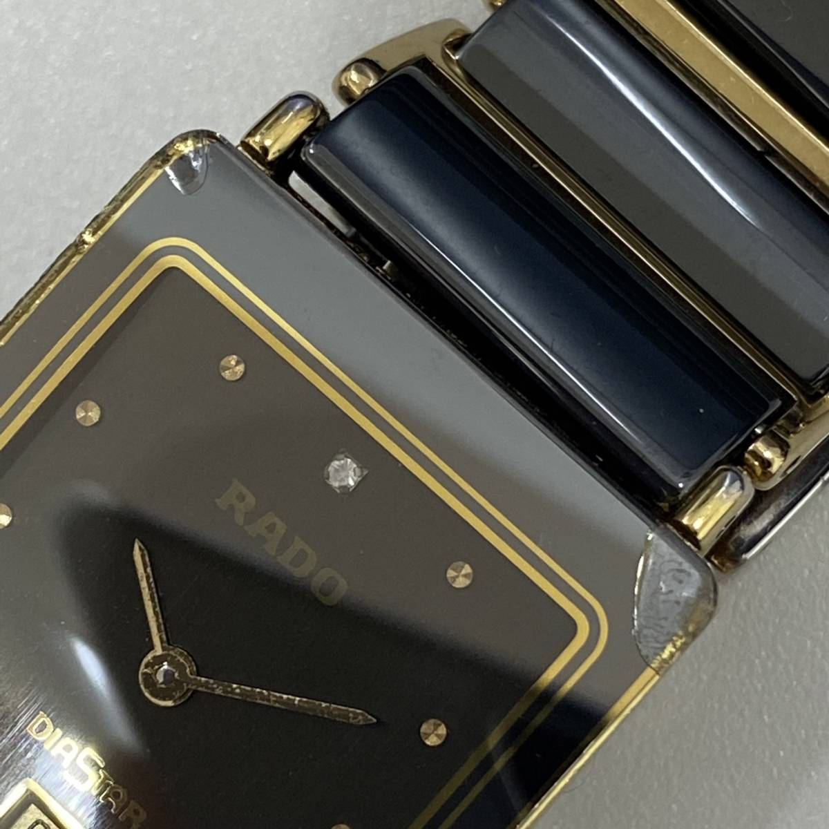 RADO DiaStar クォーツ 腕時計 ゴールド ブラック RADO ラドー ダイアスター メンズ クォーツ 129.0266.3 黒文字盤 電池