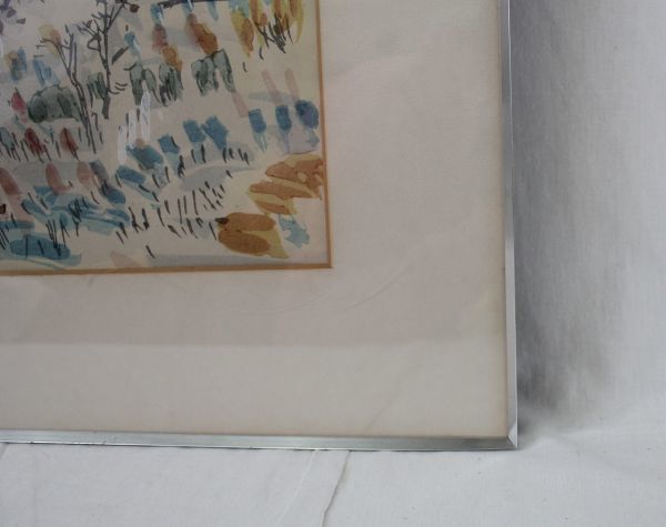 D147 小林和作 「伯耆大山の秋」 水彩 真作保障 風景画 額装/アクリル