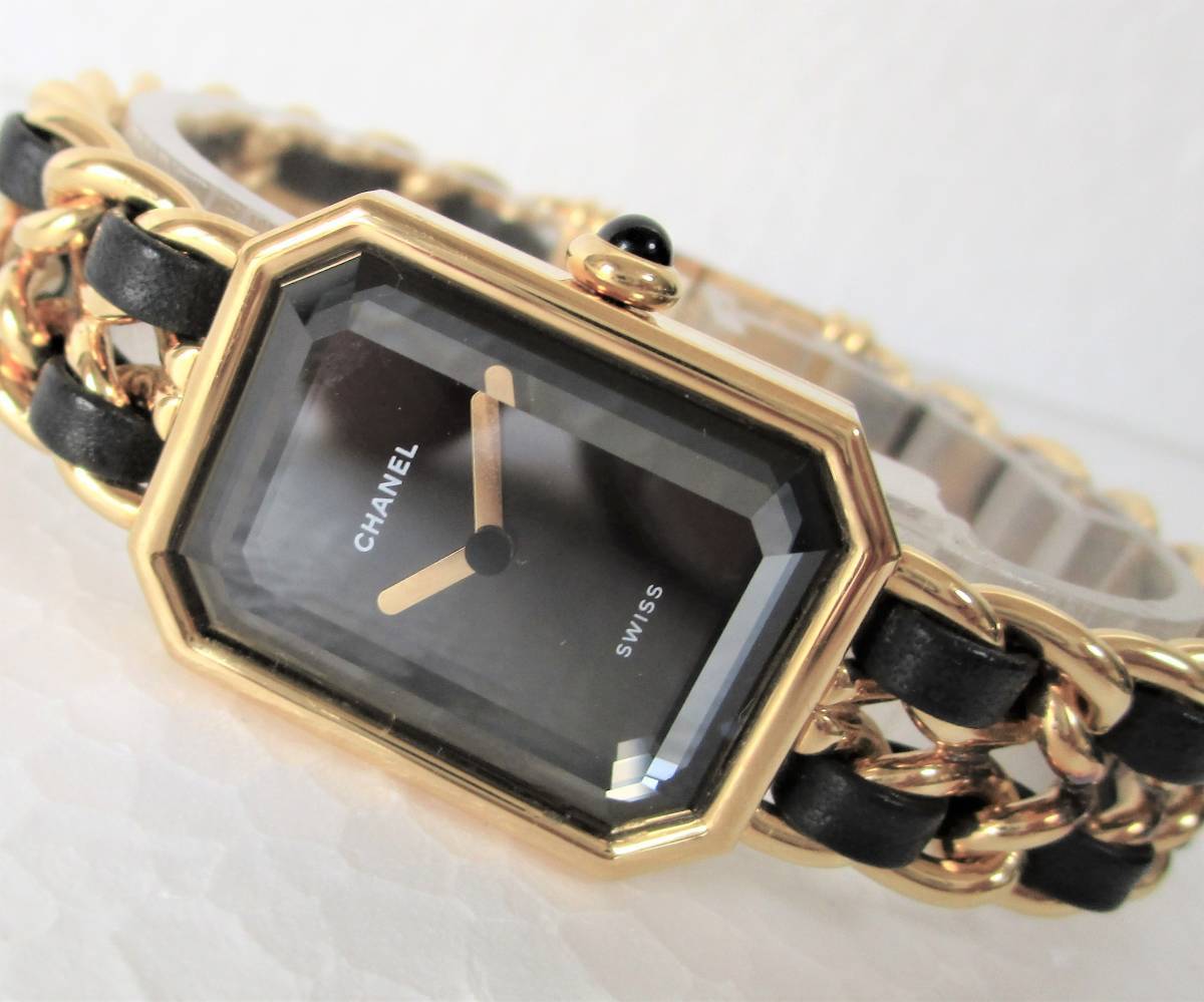 シャネル プルミエールM H0001[美品!!Gスクエアケース&カットガラス  