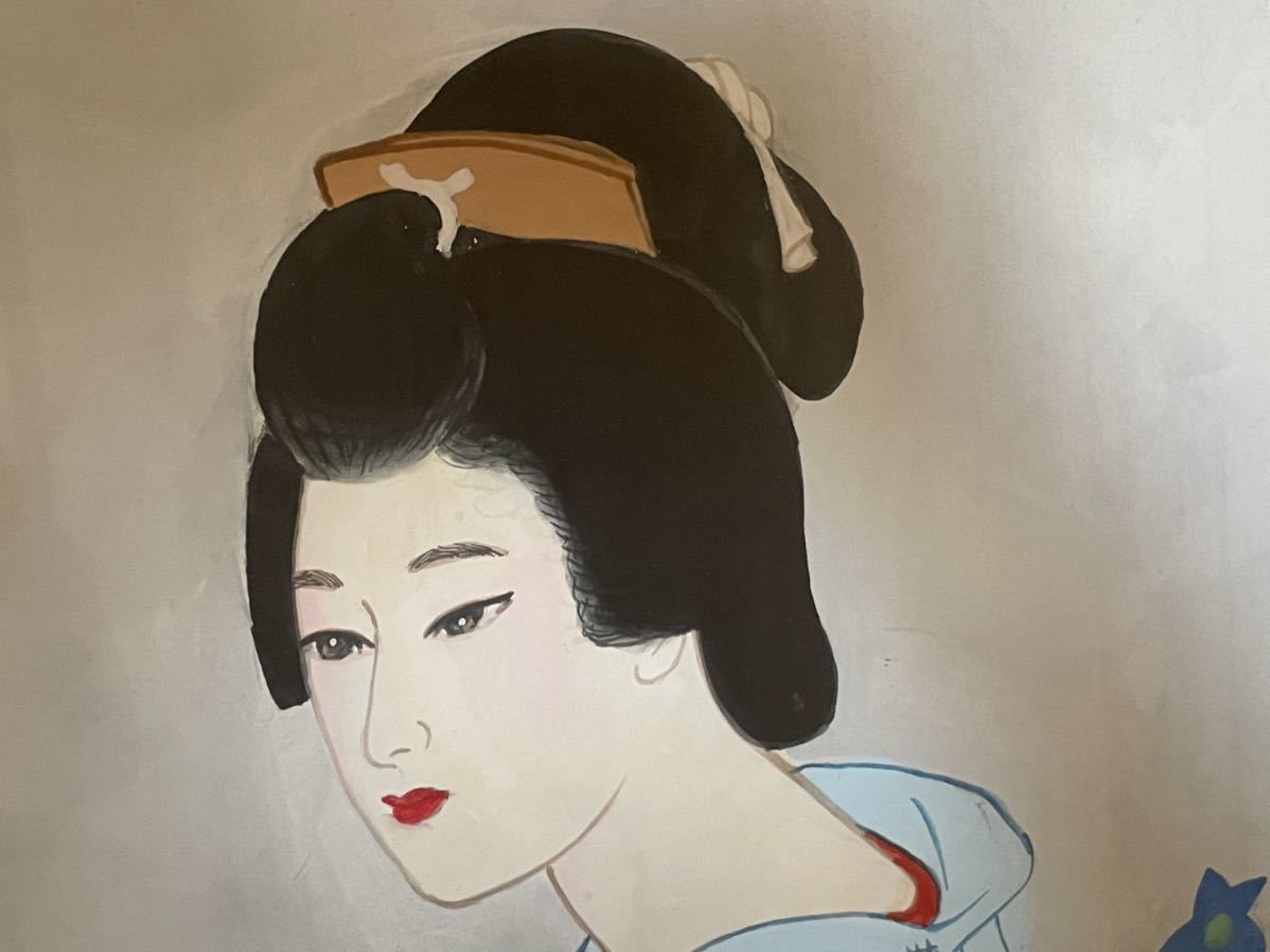 蔵出し！！真作！！ 宮下柚葵 「淳宵」 夏の風物画 伊東深水門下 美人 