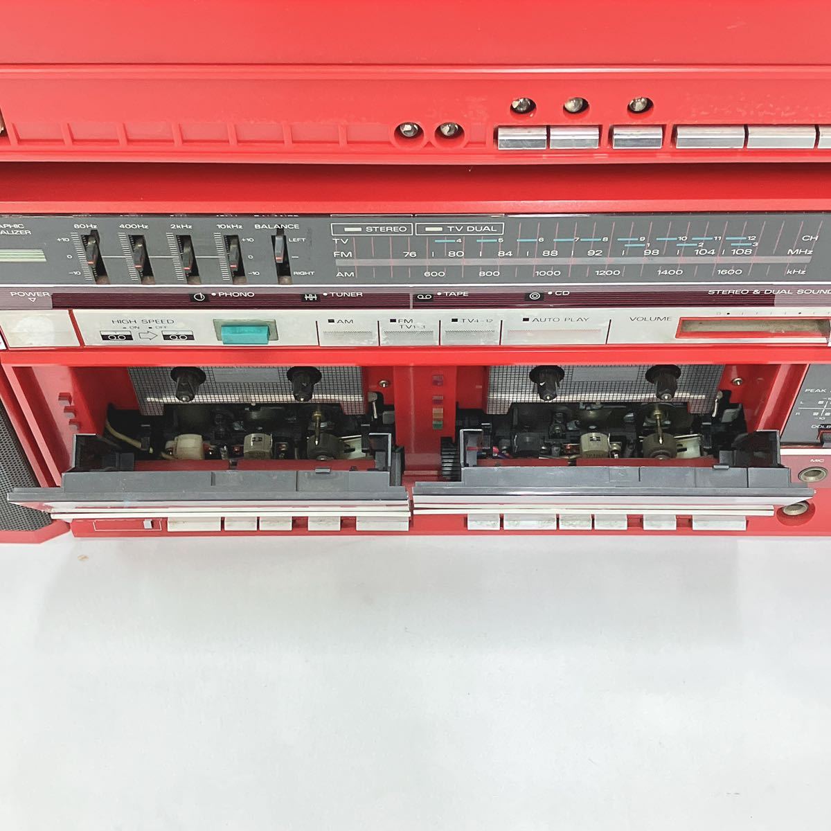 レトロ 昭和 SANYO DC-W07TAC ステレオセット レコードプレーヤー 赤