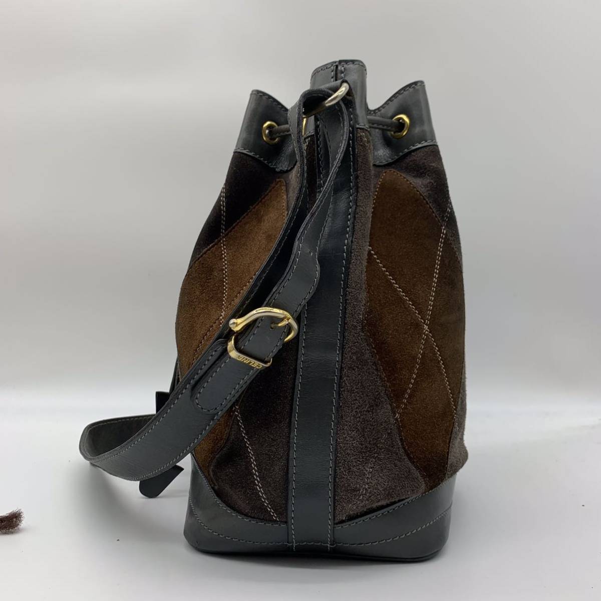 CELINE セリーヌ ショルダーバッグ 巾着 サークル金具 ブラック 希少 