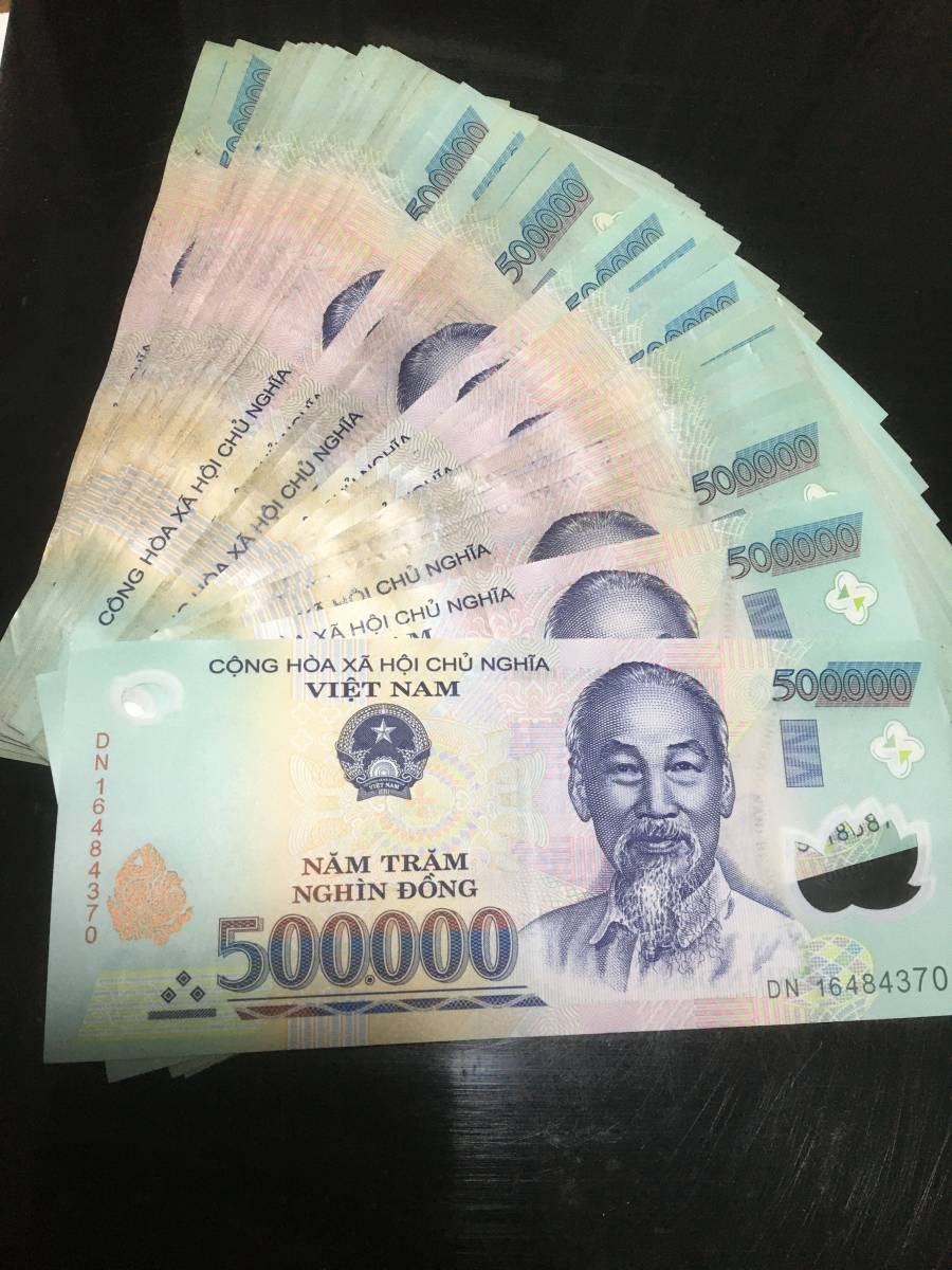 旧紙幣　ベトナムドン　非現行　5000000 本物保証】ベトナム 紙幣 500万ドン(500000ドン紙幣10枚) ☆楽天