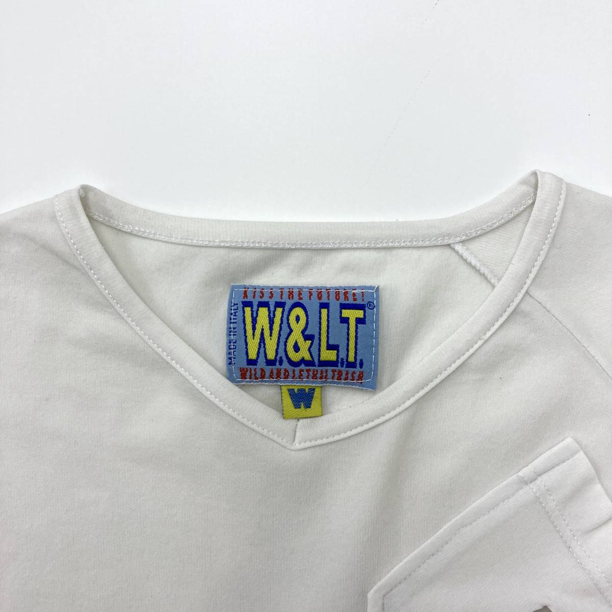 90s W＆LT ウォルト パクパク君 アシンメトリー 長袖 カットソー 白 M 