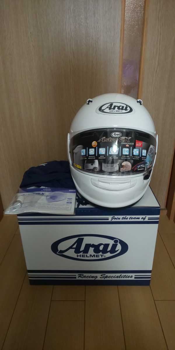 Arai ヘルメット 吹き掛け ホワイト XLサイズ 61-62