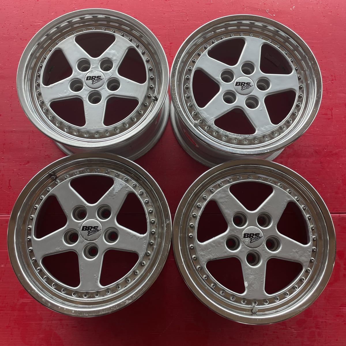 WOOD BELL BRS POISON　ウッドベル BRS ポイズン 16インチ　7.0JJ 8JJ ET+42(実測) PCD114.3-5穴　ハブ約60mm アルミホイール4本