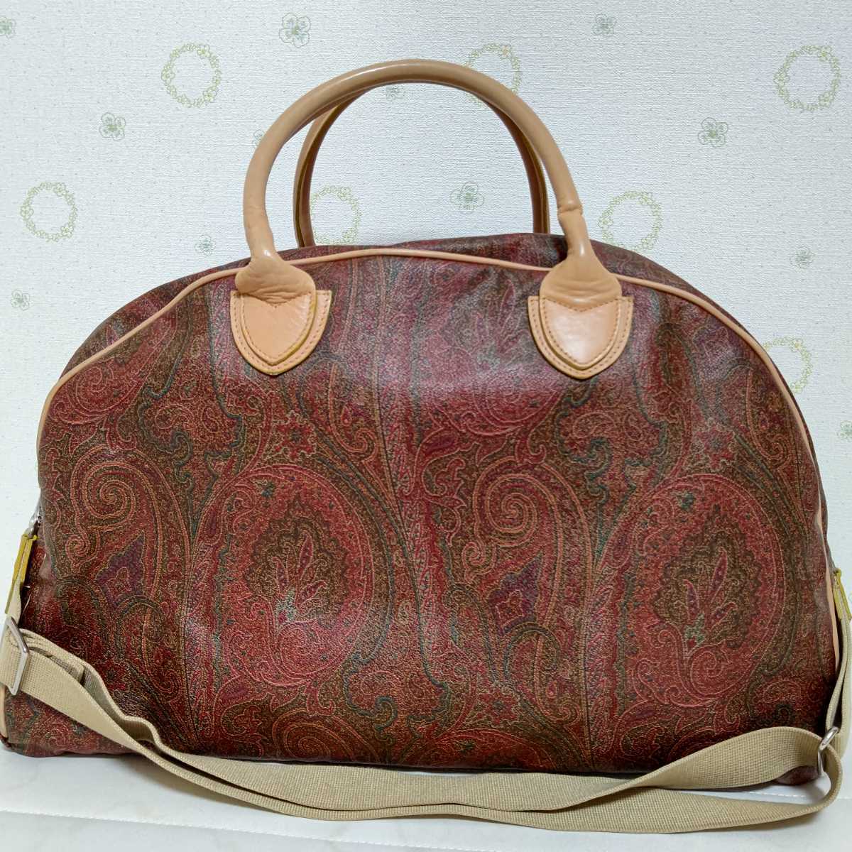 超希少】ETRO エトロ ボストンバッグ ペイズリー柄 美品 紫 希少色